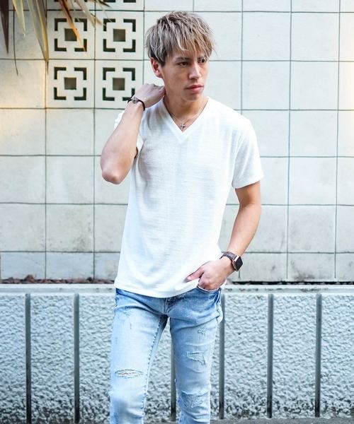 GOSTAR DE FUGA（ゴスタール ジフーガ）の「スラブパイル半袖Tシャツ/半袖カットソー（Tシャツ/カットソー・メンズ・ホワイト/ネイビー/ミックスグレー・M/L）」の5枚目の写真