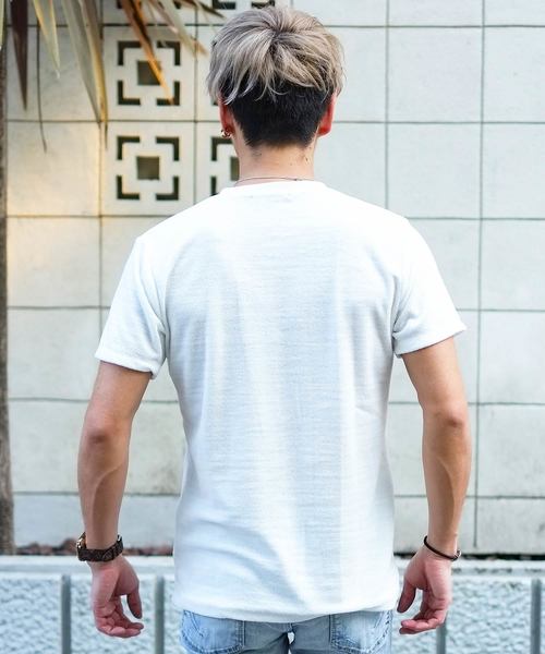 GOSTAR DE FUGA（ゴスタール ジフーガ）の「スラブパイル半袖Tシャツ/半袖カットソー（Tシャツ/カットソー・メンズ・ホワイト/ネイビー/ミックスグレー・M/L）」の10枚目の写真