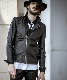 NO ID. | mj6467-シープレザーＷライダースＪＫＴ ジャケット(ライダースジャケット)