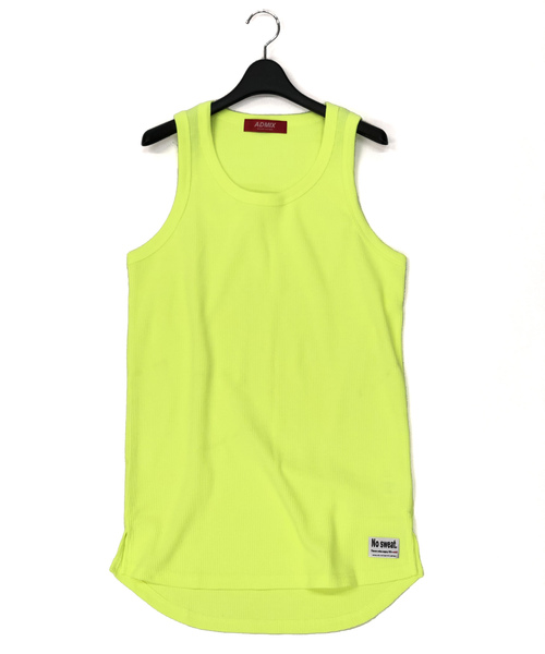 A.S.M(エーエスエム)の「【No Sweat.(ノースウェット.)×ADMIX_Japanコラボ】TCワッフル/ロング丈 タンクトップ(蛍光カラー)(タンクトップ・メンズ・クリアグリーン/クリアイエロー/オレンジ/ホワイト/ブラック/グレー・48/50)」の5枚目の写真