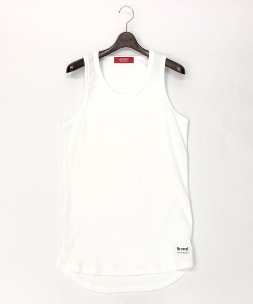 A.S.M(エーエスエム)の「【No Sweat.(ノースウェット.)×ADMIX_Japanコラボ】TCワッフル/ロング丈 タンクトップ(蛍光カラー)(タンクトップ・メンズ・クリアグリーン/クリアイエロー/オレンジ/ホワイト/ブラック/グレー・48/50)」の1枚目の写真