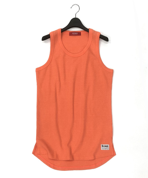 A.S.M(エーエスエム)の「【No Sweat.(ノースウェット.)×ADMIX_Japanコラボ】TCワッフル/ロング丈 タンクトップ(蛍光カラー)(タンクトップ・メンズ・クリアグリーン/クリアイエロー/オレンジ/ホワイト/ブラック/グレー・48/50)」の6枚目の写真