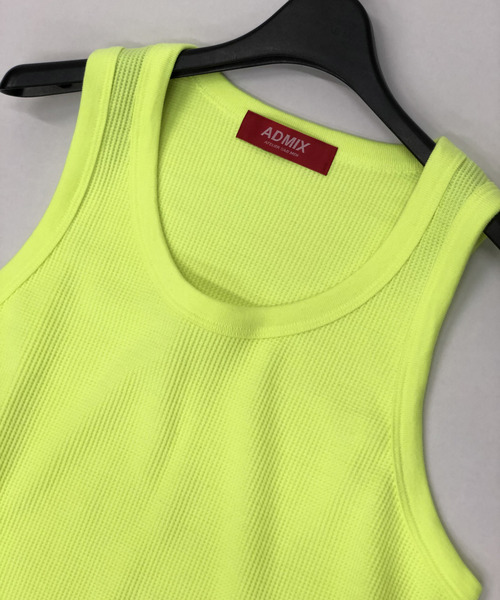 A.S.M(エーエスエム)の「【No Sweat.(ノースウェット.)×ADMIX_Japanコラボ】TCワッフル/ロング丈 タンクトップ(蛍光カラー)(タンクトップ・メンズ・クリアグリーン/クリアイエロー/オレンジ/ホワイト/ブラック/グレー・48/50)」の13枚目の写真
