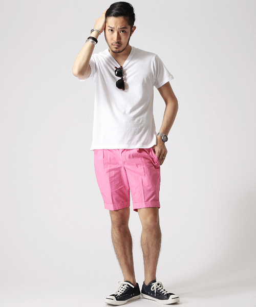 BEAMS（ビームス）の「○BEAMS / ガーメントダイ テーパードショーツ（その他パンツ・メンズ・ピンク/ネイビー/グリーン/ロイヤルブルー・MEDIUM/LARGE/SMALL/X-LARGE）」の13枚目の写真