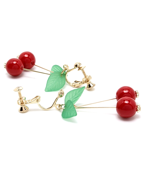 WEGO（ウィゴー）の「WEGO/ミニさくらんぼイヤリング（イヤリング・レディース・ホワイト/ピンク/レッド/その他1・FREE）」の5枚目の写真