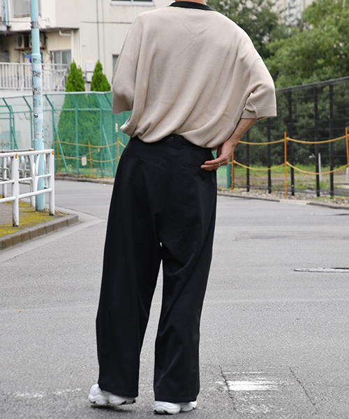 kutir（クティール）の「襟配色ニットポロ（ニット/セーター・メンズ・ブラック/ベージュ・MEDIUM/LARGE）」の12枚目の写真