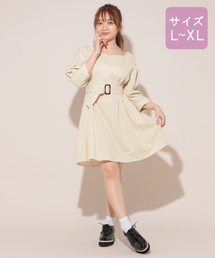 【大きいサイズ】リネンミックスクロスタックワンピース【ZOZOTOWN限定アイテム】