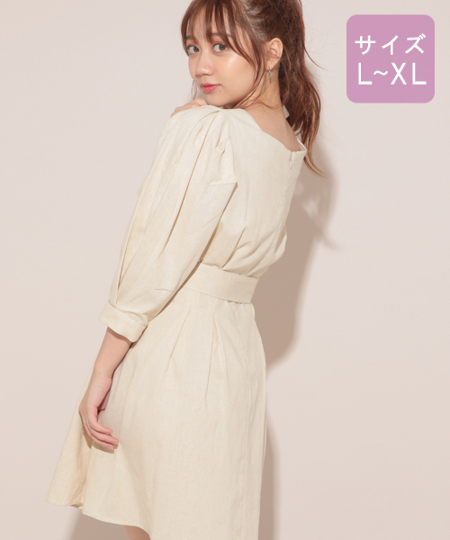 apres jour（アプレジュール）の「【大きいサイズ】リネンミックスクロスタックワンピース【ZOZOTOWN限定アイテム】（ワンピース・レディース・ベージュ/アイボリー/モカ・X-LARGE）」の15枚目の写真