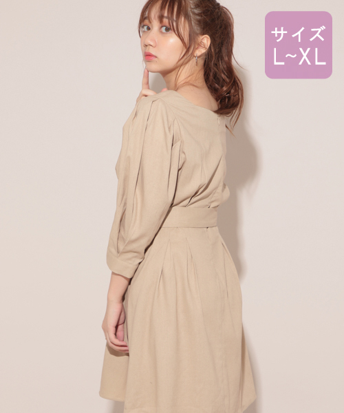 apres jour（アプレジュール）の「【大きいサイズ】リネンミックスクロスタックワンピース【ZOZOTOWN限定アイテム】（ワンピース・レディース・ベージュ/アイボリー/モカ・X-LARGE）」の16枚目の写真