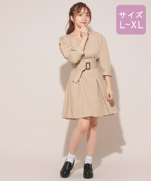 apres jour（アプレジュール）の「【大きいサイズ】リネンミックスクロスタックワンピース【ZOZOTOWN限定アイテム】（ワンピース・レディース・ベージュ/アイボリー/モカ・X-LARGE）」の21枚目の写真