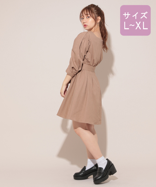 apres jour（アプレジュール）の「【大きいサイズ】リネンミックスクロスタックワンピース【ZOZOTOWN限定アイテム】（ワンピース・レディース・ベージュ/アイボリー/モカ・X-LARGE）」の13枚目の写真