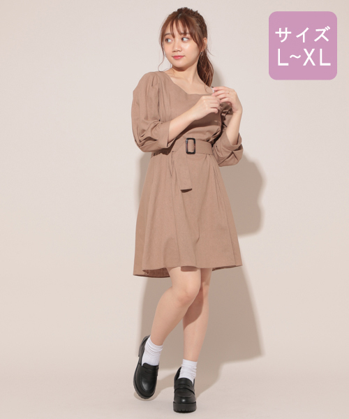 apres jour（アプレジュール）の「【大きいサイズ】リネンミックスクロスタックワンピース【ZOZOTOWN限定アイテム】（ワンピース・レディース・ベージュ/アイボリー/モカ・X-LARGE）」の7枚目の写真