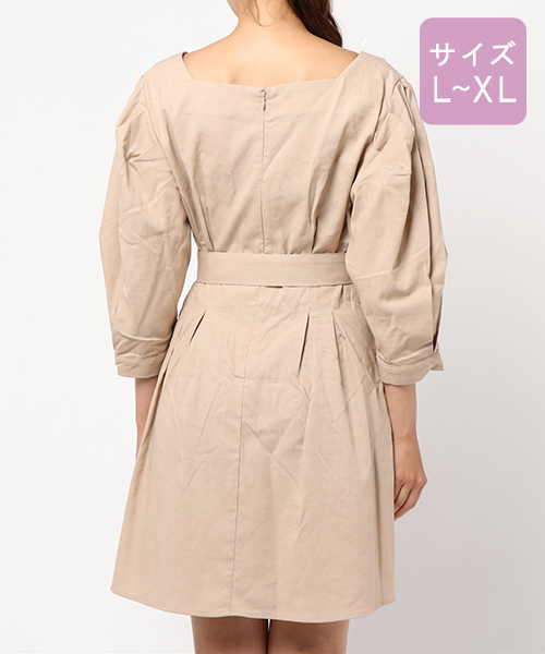 apres jour（アプレジュール）の「【大きいサイズ】リネンミックスクロスタックワンピース【ZOZOTOWN限定アイテム】（ワンピース・レディース・ベージュ/アイボリー/モカ・X-LARGE）」の9枚目の写真