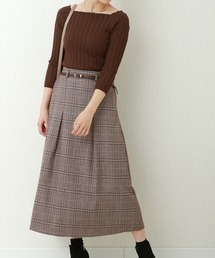 n'ee-ne | グレンチェック☆ナロースカート☆ベルト付き(スカート)