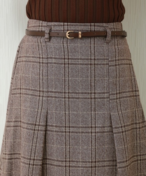 n'ee-ne（ネーネ）の「グレンチェックナロースカート ベルト付き（スカート・レディース・ブラウン/ブラック・FREE）」の22枚目の写真