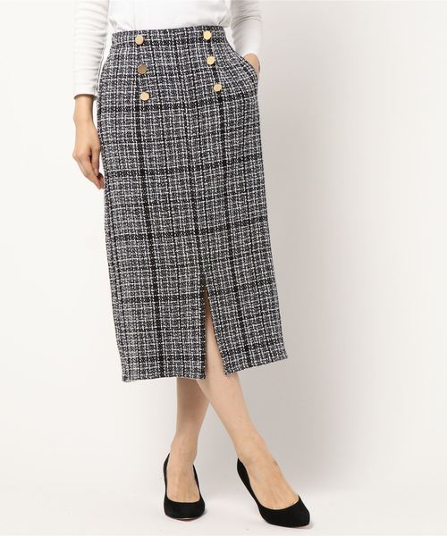 rps（アールピーエス）の「ツイードナロースカート（スカート・レディース・ベージュ/オフホワイト・M）」の12枚目の写真