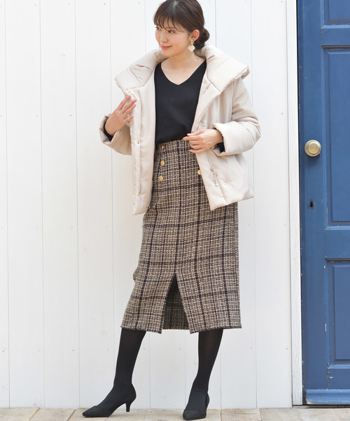 rps（アールピーエス）の「ツイードナロースカート（スカート・レディース・ベージュ/オフホワイト・M）」の8枚目の写真