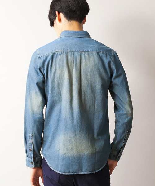 WEGO（ウィゴー）の「WEGO/デニムボタンダウンシャツ（シャツ/ブラウス・メンズ・ホワイト/インディゴブルー/ダークインディゴブルー・MEDIUM/LARGE）」の14枚目の写真