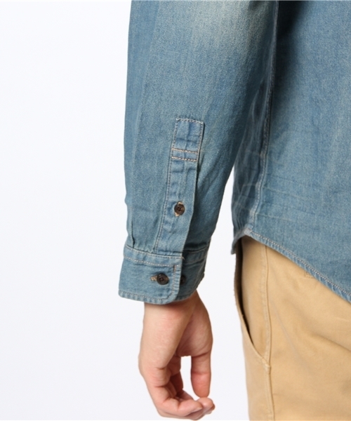 WEGO（ウィゴー）の「WEGO/デニムボタンダウンシャツ（シャツ/ブラウス・メンズ・ホワイト/インディゴブルー/ダークインディゴブルー・MEDIUM/LARGE）」の7枚目の写真