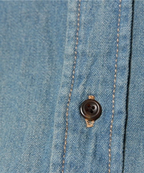 WEGO（ウィゴー）の「WEGO/デニムボタンダウンシャツ（シャツ/ブラウス・メンズ・ホワイト/インディゴブルー/ダークインディゴブルー・MEDIUM/LARGE）」の9枚目の写真