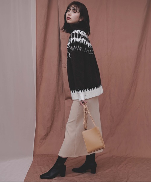 Aunt Marie's（アントマリーズ）の「AUNT MARIE'S タートルノルディック編みニット（ニット/セーター・レディース・ベージュ/ダークブラウン・FREE）」の22枚目の写真