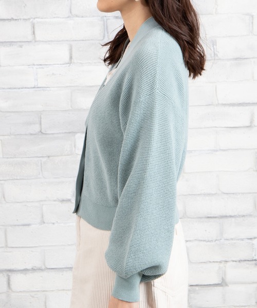 WEGO(ウィゴー)の「WEGO/ワッフルショートカーディガン(カーディガン/ボレロ・レディース・サックスブルー/アイボリー/ナチュラル/ライトピンク・FREE)」の22枚目の写真