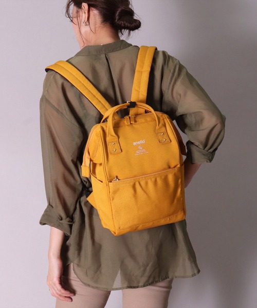 anello（アネロ）の「(LF)【anello】がばっと開く 口金 バックパック(スモールサイズ)（バックパック/リュック・レディース・ライトグレー/ブラック/ベージュ/ネイビー/グレー/ピンク/マスタード/トリコロール・FREE）」の6枚目の写真
