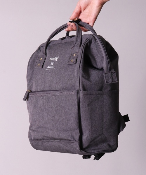 LF)【anello】がばっと開く 口金 バックパック(スモールサイズ
