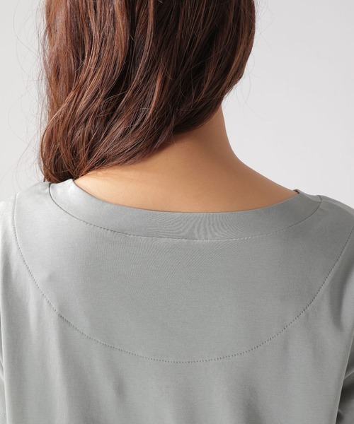 BAYFLOW（ベイフロー）の「シルケットVネックTシャツ（Tシャツ/カットソー・レディース・ホワイト/ライトブルー/ブラック/ベージュ/オレンジ/レッド/ブルー・SMALL/MEDIUM）」の19枚目の写真