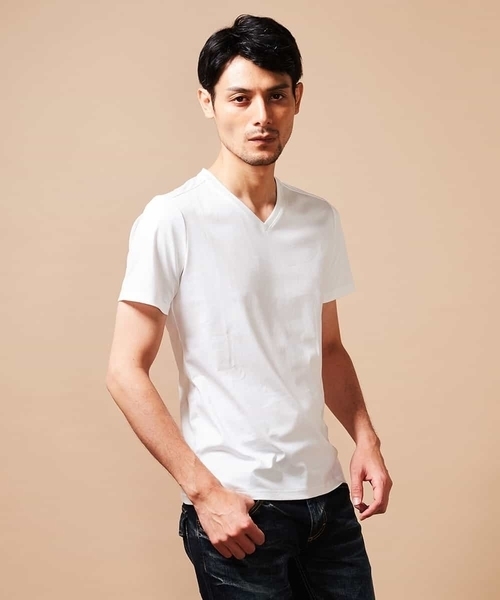 MICHEL KLEIN HOMME (ミッシェルクランオム)の「カットソー(パールキュート)(Tシャツ/カットソー・メンズ・ホワイト・52/51/46/44/48)」の1枚目の写真