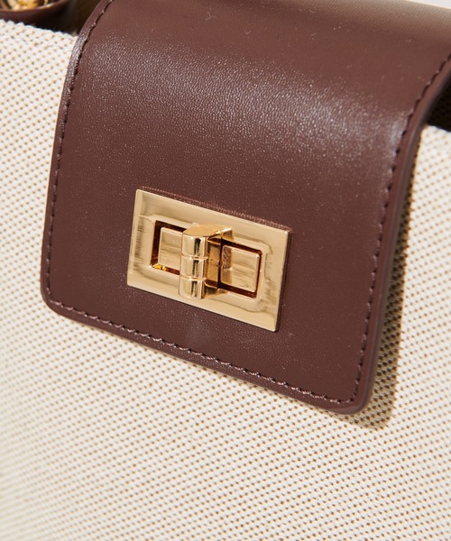 mystic(ミスティック)の「WEB限定 loti キャンバスコンビミニスクエアバッグ(ショルダーバッグ・レディース・ブラック/ブラウン・FREE)」の8枚目の写真