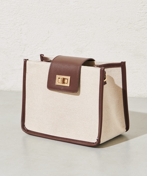 mystic(ミスティック)の「WEB限定 loti キャンバスコンビミニスクエアバッグ(ショルダーバッグ・レディース・ブラック/ブラウン・FREE)」の10枚目の写真