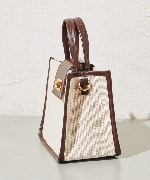 mystic(ミスティック)の「WEB限定 loti キャンバスコンビミニスクエアバッグ(ショルダーバッグ・レディース・ブラック/ブラウン・FREE)」の5枚目の写真