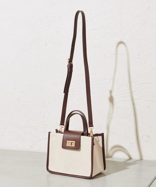 mystic(ミスティック)の「WEB限定 loti キャンバスコンビミニスクエアバッグ(ショルダーバッグ・レディース・ブラック/ブラウン・FREE)」の7枚目の写真