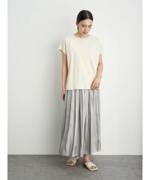 AMERICAN HOLIC（アメリカンホリック）の「フレンチスリーブクルーネックカットプルオーバー1　＊（Tシャツ/カットソー・レディース・ブラック/ベージュ/ピンク/グリーン/アイボリー・M/L）」の16枚目の写真