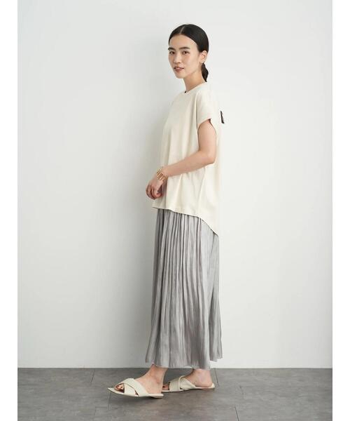 AMERICAN HOLIC（アメリカンホリック）の「フレンチスリーブクルーネックカットプルオーバー1　＊（Tシャツ/カットソー・レディース・ブラック/ベージュ/ピンク/グリーン/アイボリー・M/L）」の15枚目の写真