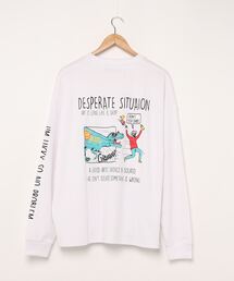 プリントポンチTトレーナー 肉厚ロンT 袖プリント バックプリント インナーとしても1枚でも着用できるロングシーズン着用可能アイテム