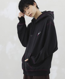 LILL | ルージュ刺繍スティッチデザインビッグシルエットプルパーカー(パーカー)