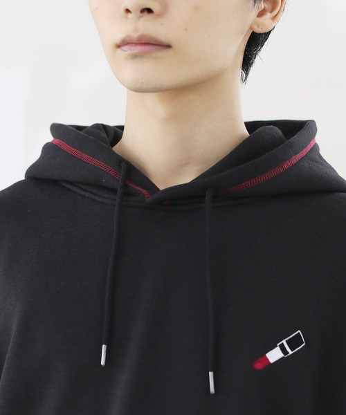 LILL(リル)の「ルージュ刺繍スティッチデザインビッグシルエットプルパーカー(パーカー・メンズ・ホワイト/ブラック/ブラック系その他・S/M/L)」の16枚目の写真