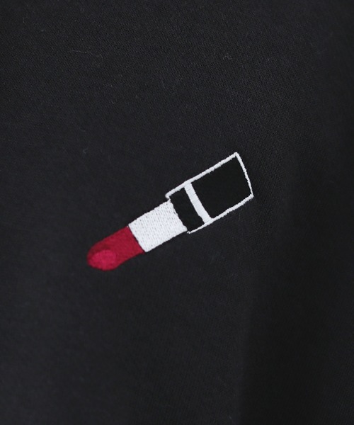 LILL(リル)の「ルージュ刺繍スティッチデザインビッグシルエットプルパーカー(パーカー・メンズ・ホワイト/ブラック/ブラック系その他・S/M/L)」の18枚目の写真