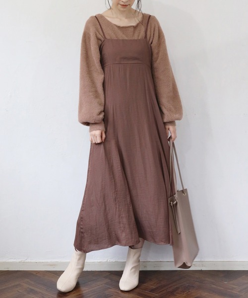 数量限定セール の Cherie Chuu フェザーニット キャミソールワンピースセット 返品送料無料の