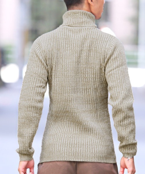 LUXSTYLE（ラグスタイル）の「タートルネックニット（ニット/セーター・メンズ・ブラック/ホワイト/ベージュ/グレー/ワイン/ブラックミックス・L/M/XL）」の7枚目の写真