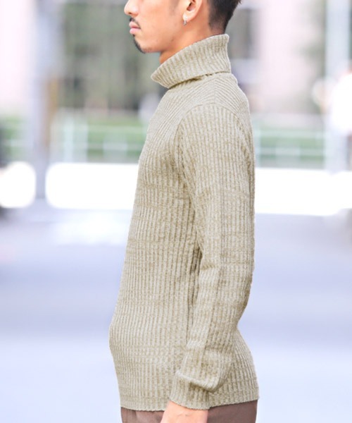 LUXSTYLE（ラグスタイル）の「タートルネックニット（ニット/セーター・メンズ・ブラック/ホワイト/ベージュ/グレー/ワイン/ブラックミックス・L/M/XL）」の8枚目の写真