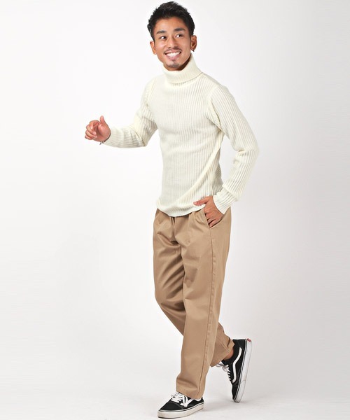 LUXSTYLE（ラグスタイル）の「タートルネックニット（ニット/セーター・メンズ・ブラック/ホワイト/ベージュ/グレー/ワイン/ブラックミックス・L/M/XL）」の12枚目の写真