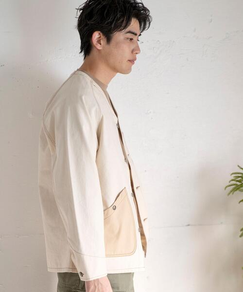 SMITH'S(スミス)の「SMITH’S(スミス)別注ヘリンボーンカバーオールジャケット#(カバーオール・メンズ・オリーブ/オフホワイト・SMALL/LARGE/MEDIUM/X-LARGE)」の4枚目の写真