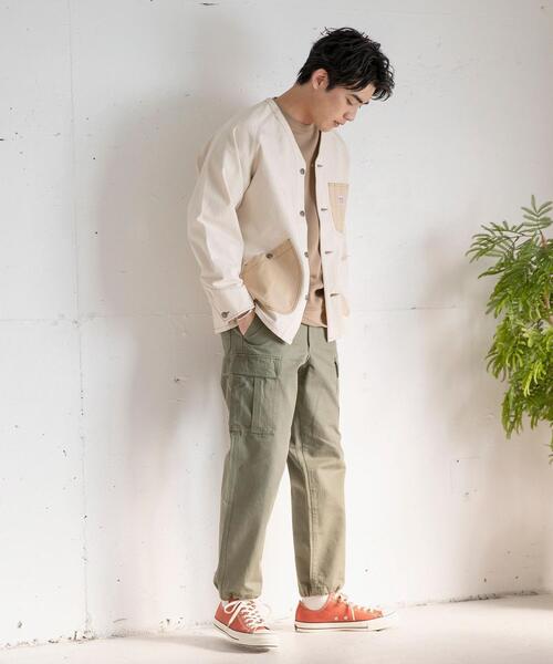 SMITH'S(スミス)の「SMITH’S(スミス)別注ヘリンボーンカバーオールジャケット#(カバーオール・メンズ・オリーブ/オフホワイト・SMALL/LARGE/MEDIUM/X-LARGE)」の6枚目の写真