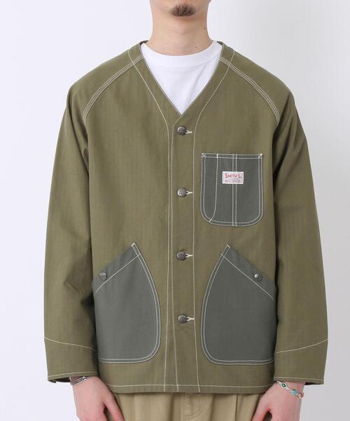 SMITH'S(スミス)の「SMITH’S(スミス)別注ヘリンボーンカバーオールジャケット#(カバーオール・メンズ・オリーブ/オフホワイト・SMALL/LARGE/MEDIUM/X-LARGE)」の17枚目の写真