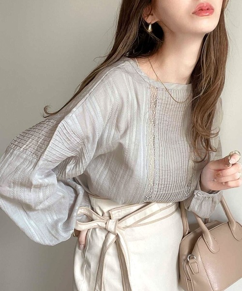 classicalelf（クラシカルエルフ）の「クラシカルで美しい。シアー素材感たっぷりな刺繍コットンレースの2Wayブラウス（シャツ/ブラウス・レディース・ブラック/ホワイト/グリーン・LARGE/X-LARGE/MEDIUM）」の10枚目の写真