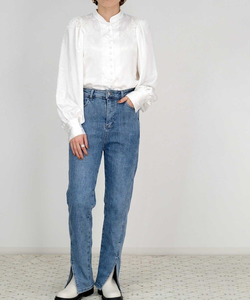 ＡＮＤＪ（アンドジェイ）の「スーパーストレッチ裾スリットデニムパンツ（デニムパンツ・レディース・ブラック/ブルー・M/S/L）」の14枚目の写真