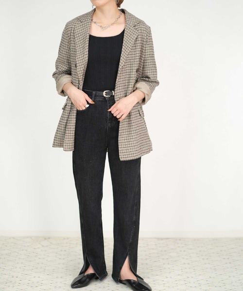 ＡＮＤＪ（アンドジェイ）の「スーパーストレッチ裾スリットデニムパンツ（デニムパンツ・レディース・ブラック/ブルー・M/S/L）」の18枚目の写真